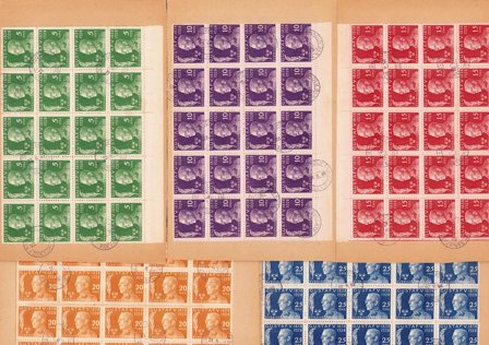 Sverige - Stemplet sæt AFA 203-207 på papstykke