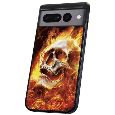 Google Pixel 7 Pro - Skal/Mobilskal Burning Skull