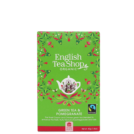 English Tea Shop Grönt Te Granatäpple 20 tepåsar