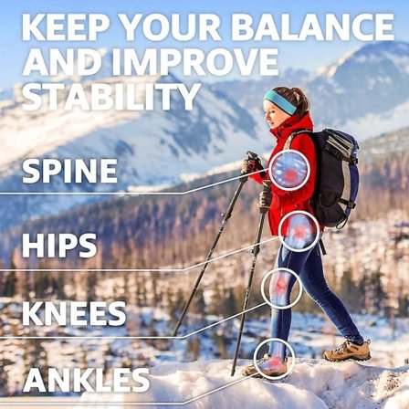 Sammenleggbare gåstaver 2 gåstaver sammenleggbare gåstaver - Aluminium teleskop gåstaver for utendørs bruk