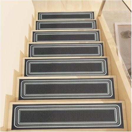 Liukueste portaiden matot puuportaille sisätiloissa, uudelleenkäytettävät portaiden juoksijamatot askelmien matot lapsille ja lemmikeille, ruskea, 7 