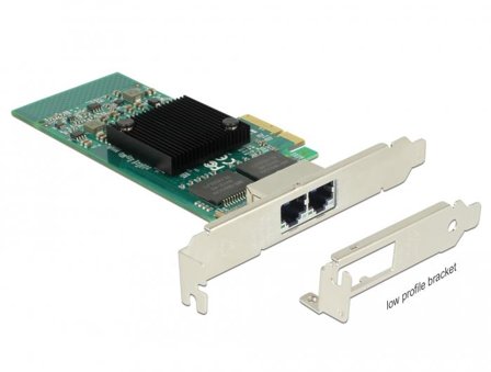 Delock PCI Express Card > 2 x Gigabit LAN - nettverksadapter - PCIe 2.1 x4 - Gigabit Ethernet x 2