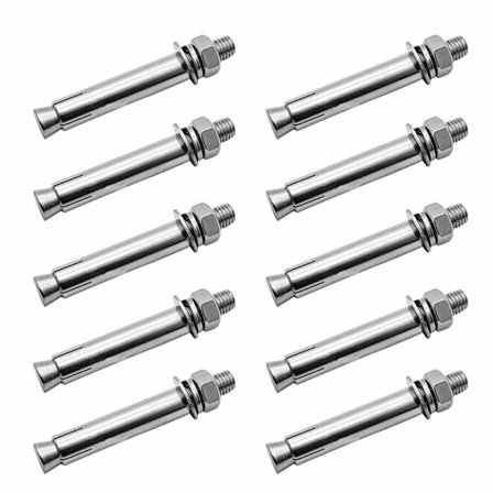 10 stk. Ekspansionsskrue M6X60mm 304 Rustfrit Stål Hex Ekspansionsskrue DIY Værktøjer Hardware Værktøjer til Vægkonstruktion