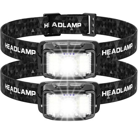 Kraftfull LED-pannlampa med rörelsesensor, 2000 lumen, för fiske, camping, cykling, löpning