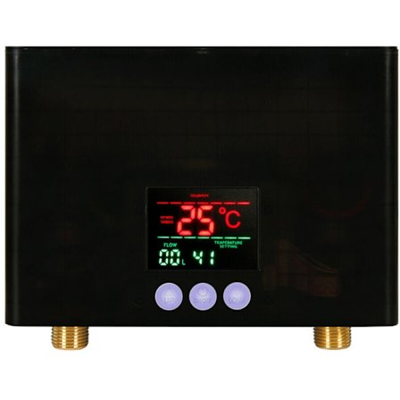 Øjeblikkelig vandvarmer til badeværelse, tankløs elektrisk vandvarmer sort støbt aluminium vægmonteret 3KW effekt, spar plads og energi, alsidig