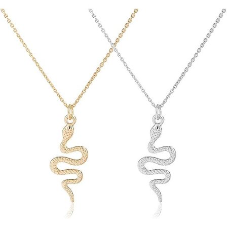 2-pack Ormhalsband Silver Ormkedja Gothic Punk Choker