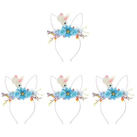 5 kpl Pääsiäisjuhlan Bunny Ears -hiusnauha Kanin korvat Hiushuivi Juhla Festivaali Valokuva rekvisiitta 4 kpl 23x15cm 4pcs 23x15cm