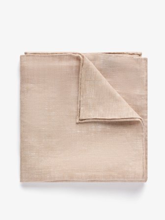 John Henric Men's Light Brown Pocket Square Linen Size Onesize