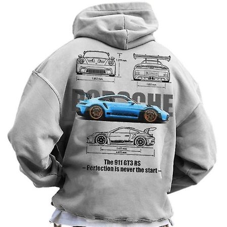 Porsche 911 Hættetrøje, Bil Sweatshirt Hættetrøje, Bilentusiaster, Unisex Oversize Streetwear