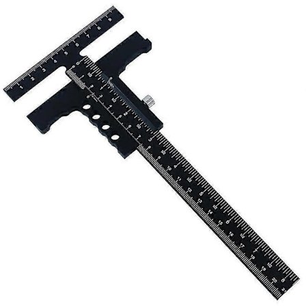 T-linjal Metall Skyvelinjal Nøyaktig Treskjærer Kantlinjal Vinkelmåling Risseverktøy Trearbeid