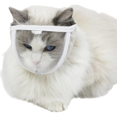 S-mundkurv til katte med åndbart net | Netmundkurv til katte for at forhindre bid og tygning - A