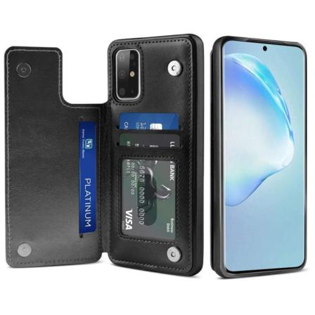 Samsung S20 Plus Stöttåligt Skal Korthållare 3-fack Flippr Svart