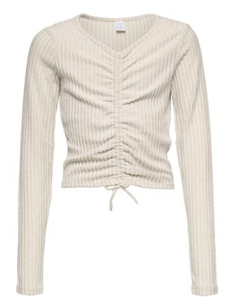 Top Cosy Rib T-shirts Long-sleeved T-shirts Beige Lindex
