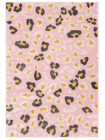 Tapis D’intérieur/Extérieur Animal Lavable Enfant Petit Leopold - Rose/Multicolore 140X200 Dans Un Style Moderne
