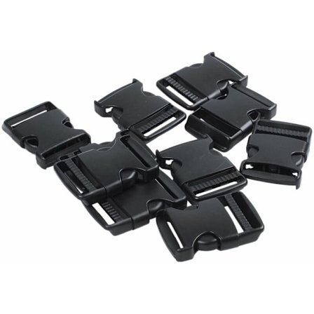10X Hårdplast Remband Remsa Sidosläpp Spänne 3cm Bredd Svart