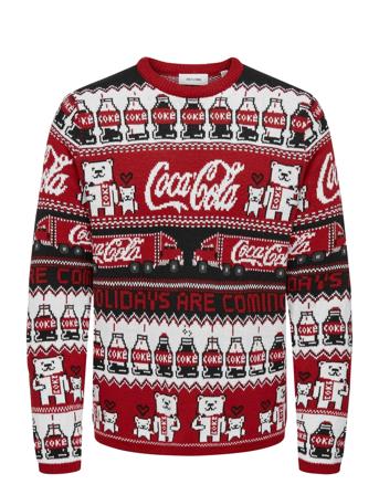 Onsxmas Reg 5 Cola Crew Knit Cs Tops Knitwear Half Zip Jumpers Red ONLY & SONS