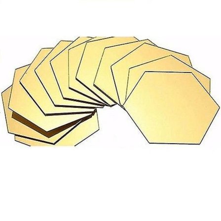 12 stk. Aftagelige Akryl Spejl Hexagon Vægklistermærker Honningkage Spejl Til Boligindretning