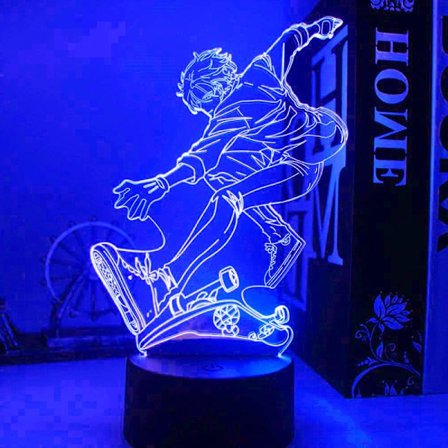 3D Skateboard Natlys Lampe Bordlampe Optisk Illusion leld Lamper 7 Farveskiftende Lys LED Bordlampe Julegave Hjem Kærlighed Fødselsdag Børn Børn 