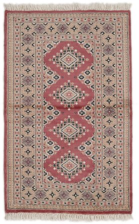 Pakistan Bokhara 2Ply Matta Handknuten 77X124 Brun/Mörkröd Pakistan