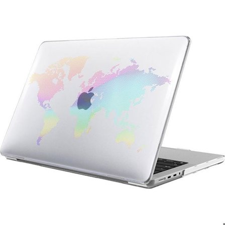 Skyddsskal - MacBook - Air 13 Tum - Transparent - Världskarta Mönster - Hård