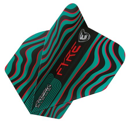 Ailettes de fléchettes Winmau Prism Alpha noir, turquoise et rouge | Winmau.com
