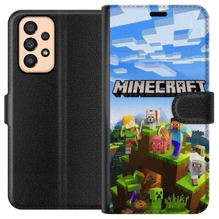 Kompatibelt Plånboksfodral till Samsung Samsung Galaxy A33 5G Minecraft Creeper block pixel retro spelande