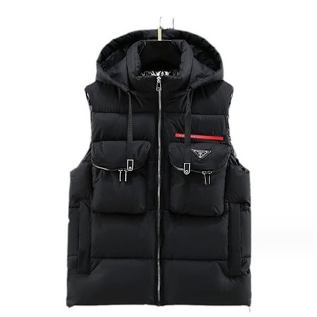 Mænds Bomuldsvest med Hætte Tykkere Vest