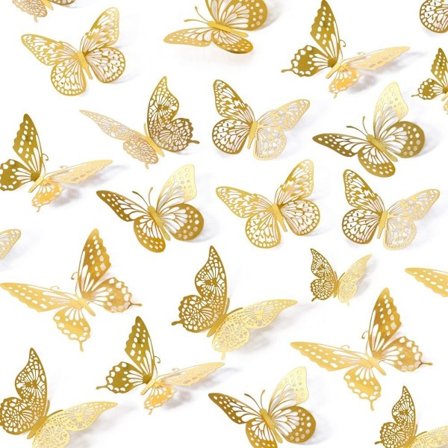 48 kpl 3D Butterfly Wall Decor Butterfly seinätarrat 4 tyyliä