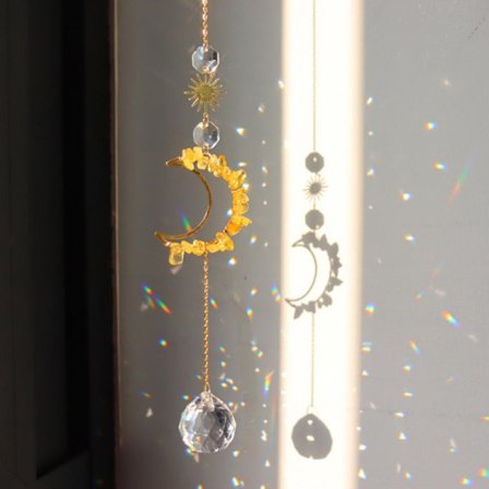 Crystal Sun Catcher Hengende Lysfanger GUL