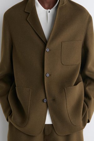 COS Homme Blazer Décontracté En Laine Double Face in Marron