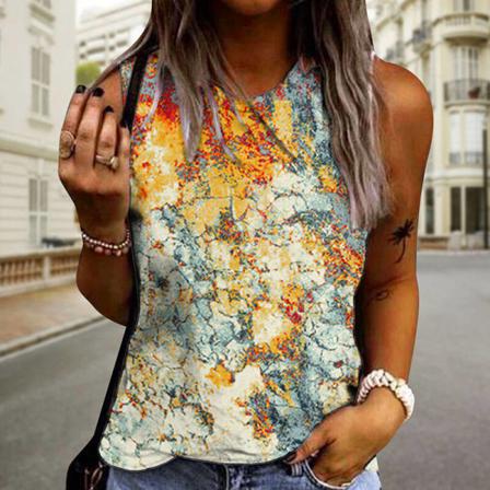 Ärmlösa Linnen För Kvinnor Strappy T-shirts