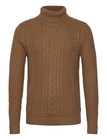 Jjcraig Knit Roll Neck Aw23 Jack & J S Brown