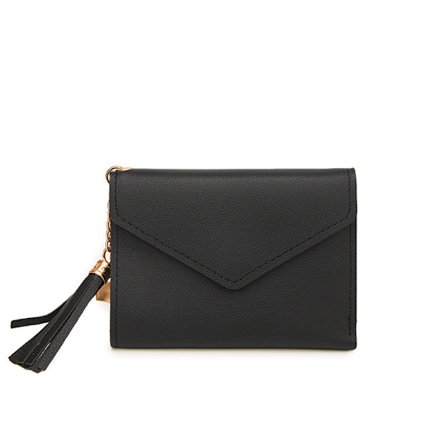 Damplånbok Tofs Hänge Tide Gang Sedelklämma Myntväska (Svart)