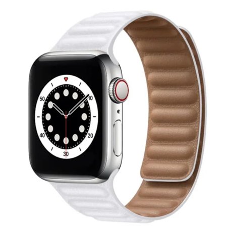 Läderarmband Apple Watch 42mm/44mm/45mm/46mm/49mm - Vit