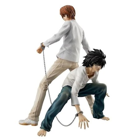 Anime Figur Light Yagami og L Figur Modell Statue, Manga Karakter Skulptur Håndlaget Samleobjekt Skrivebordsdekorasjon Bursdagsgaver