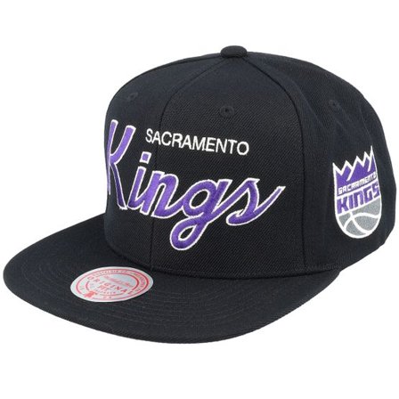 Mitchell & Ness - NBA Svart snapback Keps - Sacramento Kings Team Script 2.0 Black Snapback @ Hatstore
