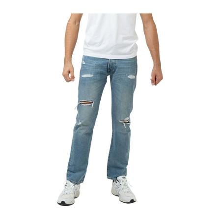 Levi's, 501 Original Light Indigo Destructed Jeans Blauw, Heren, Maat:W36,Katoen