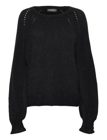Talli Ls Knit Pullover Striktrøje Sort MOS MOSH