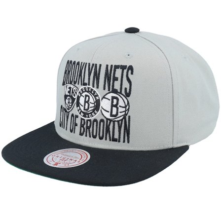 Mitchell & Ness - NBA Grau snapback Cap - Brooklyn Nets City Love Grey/Black Snapback @ Hatstore