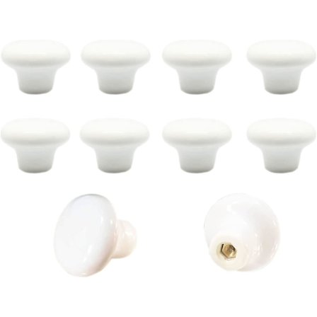 10 stk Vintage Stil Ornate Keramiske Skap Håndtak For Skap Skuffer Kommode Kjøkken Bad 38mm (hvit)
