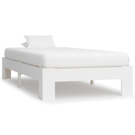vidaXL Sängram vit massiv furu 90x200 cm Vit