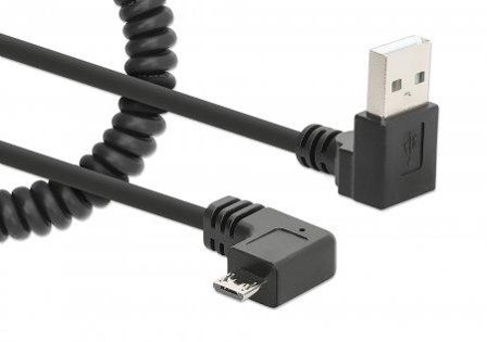 Manhattan MH USB Type-A Male to Type Micro-B Male, 1 m Tangle-Resistan