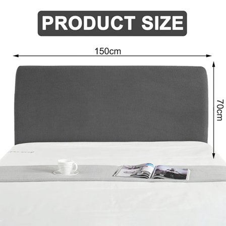 Blødt strækbart støvtæt, støvtæt beskyttende betræk til polstret sengegavl, (1,5 meter [egnet til 1,4-1,6 meter sengegavl])