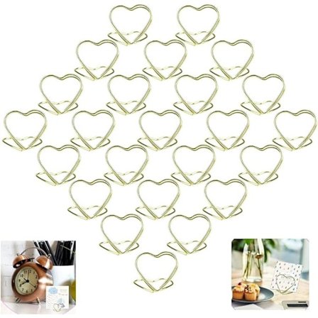 24 st bröllopsbordsplaceringshållare 25*30mm Hållbart hjärta bordsnummer