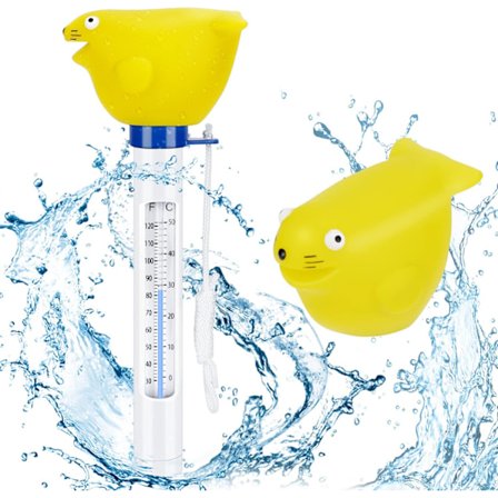 Svømmebassengtermometer, vann svømmebasseng flytende termometer med ledning og støtsikker for alle svømmebassenger spa boblebad jacuzzi fiskedammer (