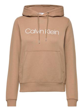 Core Logo Ls Hoodie Hoodie Trøje Brun Calvin Klein