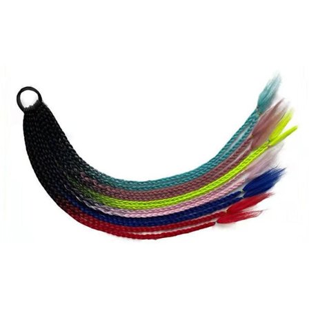 Flerfarvet hestehale paryk pandebånd 3 3