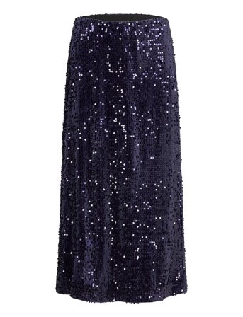 Sequin A-Line Midi Skirt Blue Bubbleroom