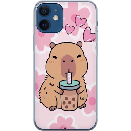 Kompatibelt Mobilskal till Apple Apple iPhone 12 mini Kawaii Capybara Hjärtan Anime Stil Söt Design Djurmotiv TikTok Populärt Present Tjej