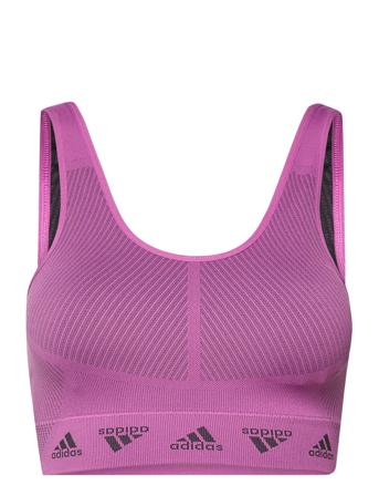 Adidas Aeroknit Light-Support Bra Lingerie Bras & Tops Sports Bras - ALL Vaaleanpunainen Adidas Performance